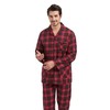 Amaxer Flannel Pyjamas Men's 100% Cotton Pyjamas with Button Placket