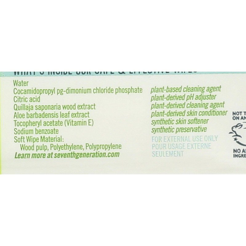 Seventh Generation Baby Wipes, 64 Count