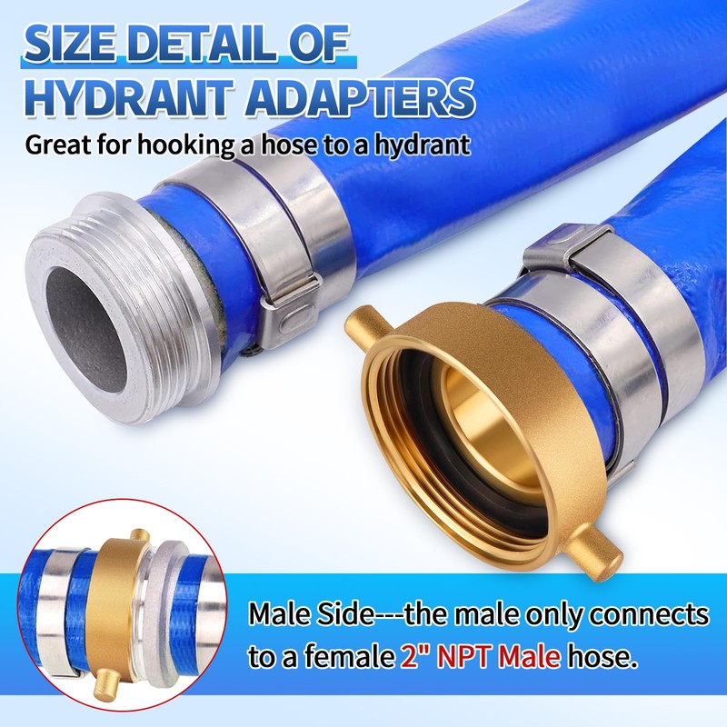 Brass Fire Hose Adapter, 2-1/2" NST Female x 2" NPT
