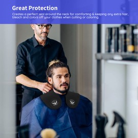 Segbeauty Cuello de corte de pelo, cuello cruzado de silicona más grande y largo, guía de almohadilla de tinte de pelo profesional para peluquería, coloración del cabello y protección de permanente, color negro