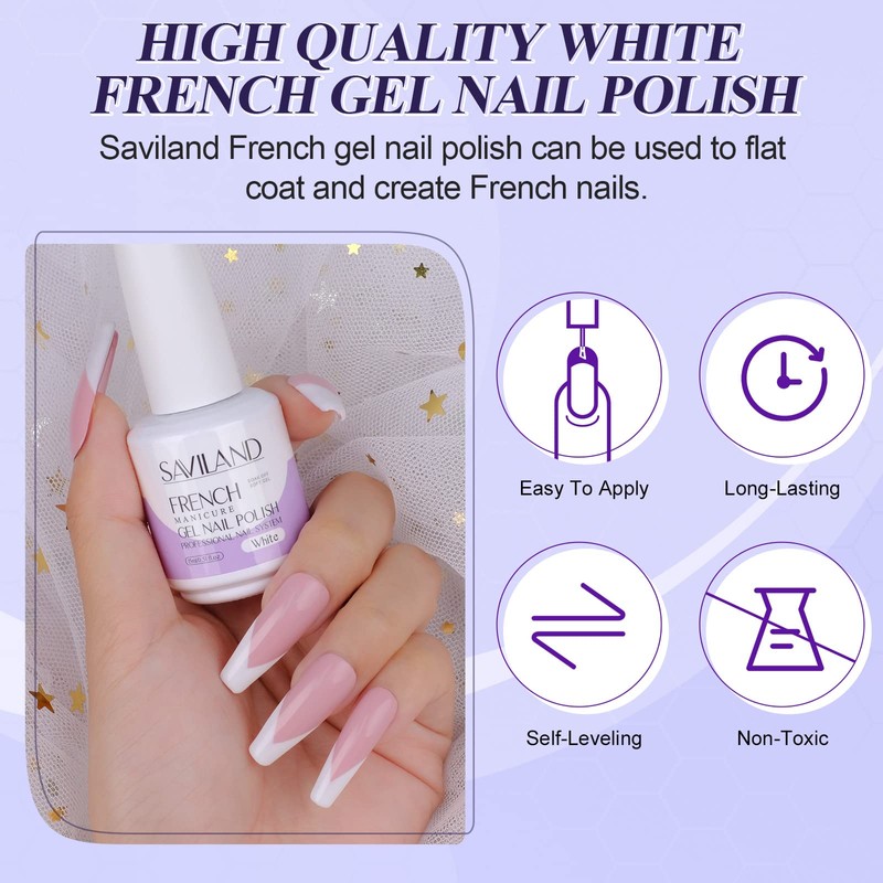 Saviland Single Color Gel 15ml White with USB Nail Dryer