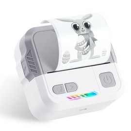 Mini Printer, X100 Portable Sticker Printer with 10 Rolls Printer Paper, Label Printer Bluetooth, Thermal Printer for Notes, Photos, Diaries, DIY, Compatible with iOS and Android