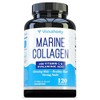 Marine Collagen Capsules Hyaluronic Acid & Vitamin C | 2,000mg Hydrolyzed Fish Collagen Peptides per Serving | Skin Elasticity, Hydration, Hair, Nail & Joint Support | Pescatarian-Friendly 30 Servings