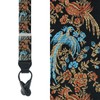 Birds of Prosperity Silk Button End Braces - Colour: Black