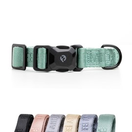 2025 New Edition, Fei and Eve Magnetic Dog Collar, 1-Second MagLock, Adjustable 210D Nylon Collars, Heavy Duty Dog Collar (Large, Green)