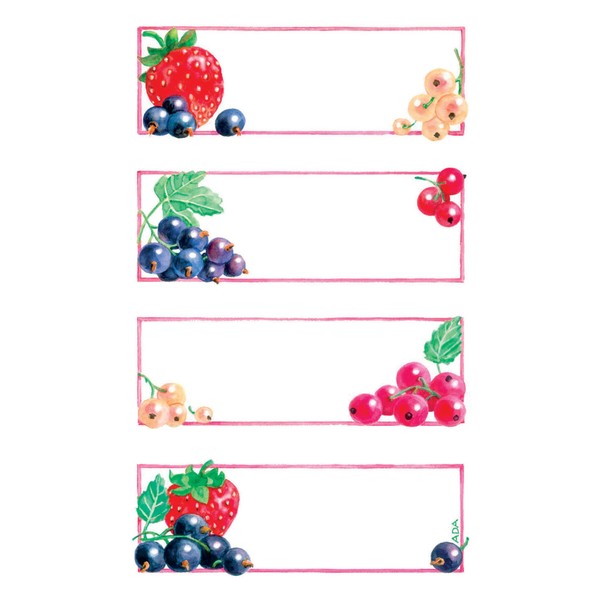 Avery Zweckform 59546 Jam Labels, Removable Wall Stickers – 12 Stickers Can Labels Fruchtrahmen