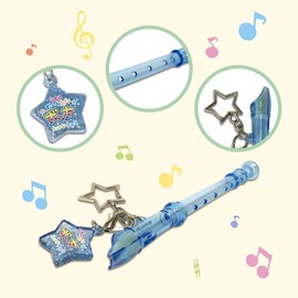 LamPlanning Mini Recorder KH Musical Instrument Recorder Miniature Sounds Friends Charm Keychain Toy Bag Charm, Zukyo Blue