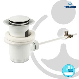 Tecuro Eccentric Drain Fitting White (RAL 9016) for Washbasin