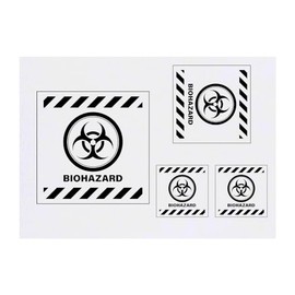 4 x 'Biohazard Sign' Temporary Tattoos - Water Resistant, Skin-Safe, Non-Toxic Transfers, Mixed Sizes (TO00064042)