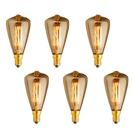 Bombillas incandescentes vintage Edison E12 40W ST48 bombillas de candelabro, 2200 K ámbar cálido ST48 luces de jaula de ardilla 240 Lemuns cálido decorar restaurante, cafetería, cocina, 110 V