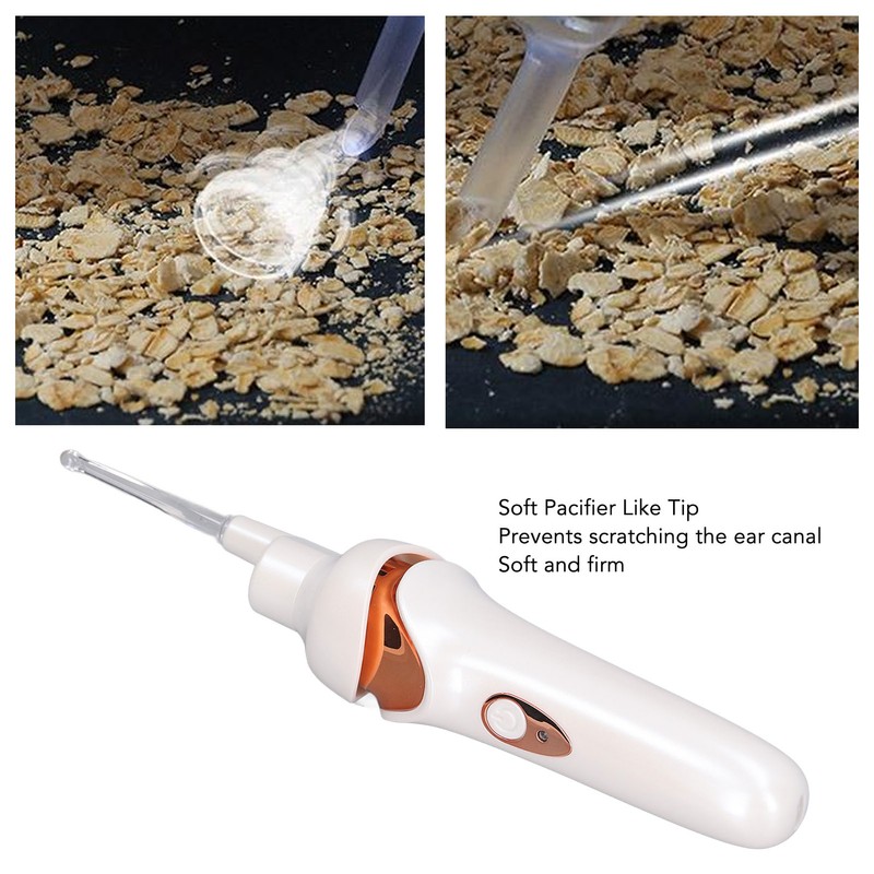 Electric Ear Vacuum Cleaner with LED Light Soft Tip USB
