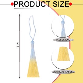 50PCS Mini Silk Tassel for Craft DIY Bookmark Cute Jewellery Making Resin Beaded, Girl Earring, Keyring, Graduation, Small Key, Long Ribbon Fabric Sewing, Curtain Trim Door Home Decor (Bule Beige)