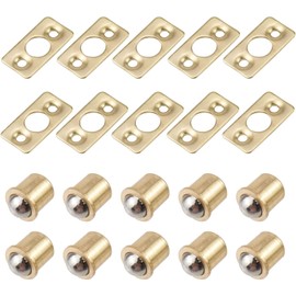Semetall Closet Door Ball Catch Latch Ball Bearing Door Catch Adjustable Spring Ball Latches Brass Drive-in Ball Catch Closet for Pantry Door Latch (10 Pack,10mmx10mm/0.4"x0.4")