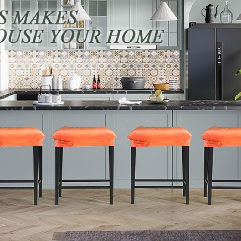 Bifaunvogel Bar Stool Cover Rectangle Set of 4 Velvet Stretch