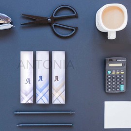 ANTONIA A to Z Initial Alphabet White Cotton Handkerchief Monogrammed Box (6 pieces), Initials 'a, 6pcs, Free Size