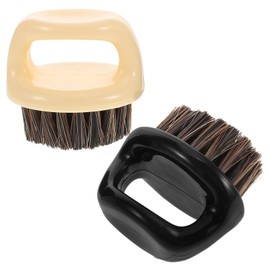 PACKOVE 2pcs Professional Barber Fade Brush Set Brush Beard Grooming Tool for Men Soft Bristles for Face and Neck Styling Retro Hair Care