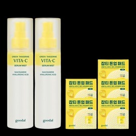 goodall Green Tangerine Vita C Serum Mist 100ml 25AD x2 Green Tangerine Blemish Care Pad Alpha Sachet 5 pieces / 청귤 비타C 세럼 미스트 100ml 25AD x2 청귤잡티케어패드알파샤셰5매