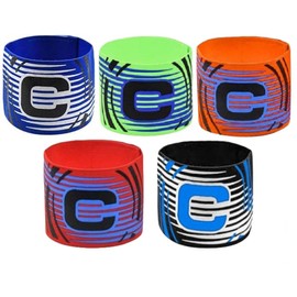 5PCS Captain Armband,Football Captain Armband,5 Colors Adjustable Band Elasticated Soccer Captain's Armband for Multi-Sport, Football Basketball Hockey Rugby Multiple Ball Games Sports Teenagers Adult