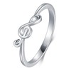 BORUO 925 Sterling Silver Ring -Stackable Music Note Band -