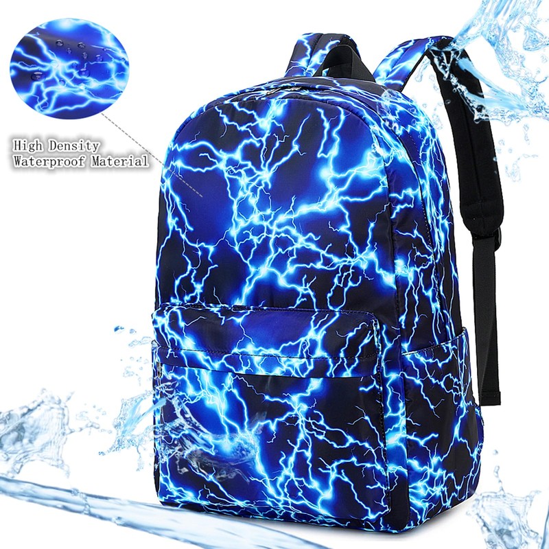 Boy School Backpack Elementary Middle Lightning Bookbag Laptop Teenager Waterproof