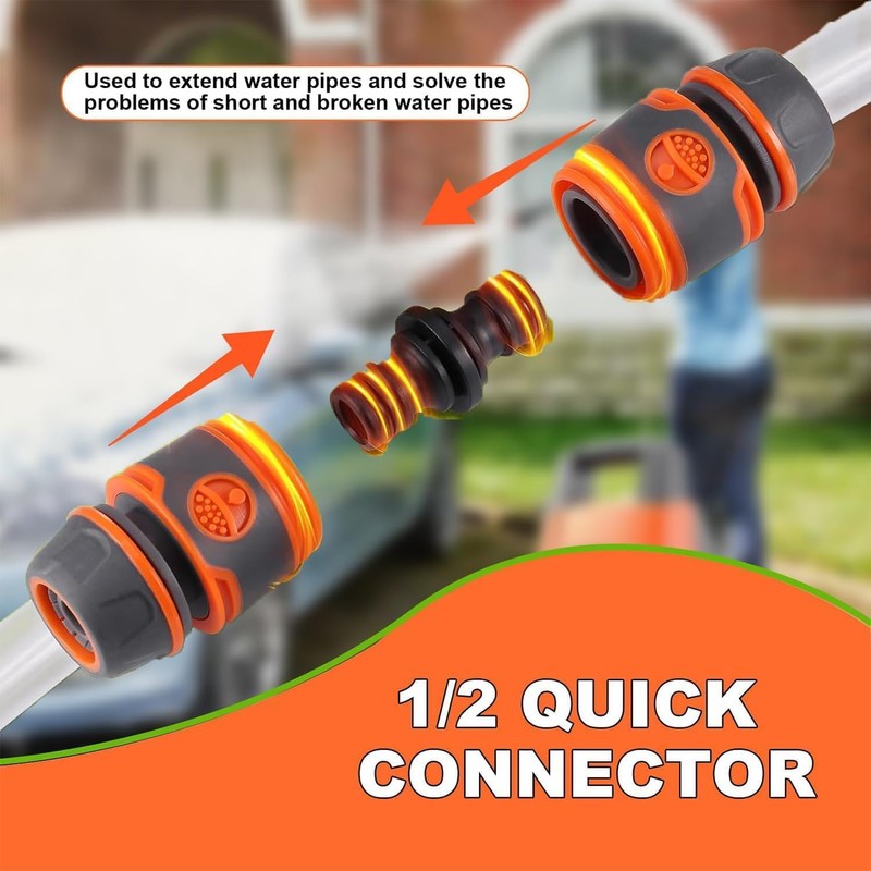 4 Piece Hose Coupling Set, Hose Connector 13 mm with