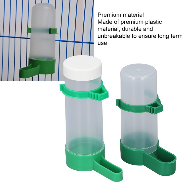 Bird Cage Water Feeder Set, 140ml Drinker Bird Water Dispenser,