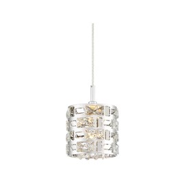 Crystal Rain Chrome Round Mini Pendant Light 6" Wide Modern LED Fixture for Kitchen Island Dining Room - Possini Euro Design