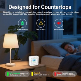 3 Pack Carbon Monoxide Detector LCD Screen Real-Time Concentration Battery Fault LED 60-Second Self-Check History Alarm Peak Record Portable Travel Van Life RV Camping Hotel Home Safety Pet Family