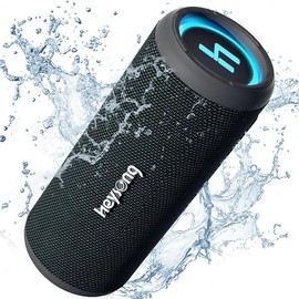 HEYSONG Sonic Blast Waterproof Bluetooth Speaker, Portable Wireless Outdoor Speaker with 20W Loud Stereo Sound, Rich Bass, IPX6 Speaker for Pool, Shower, Audio Playback on Smartphones, Beach Accessories, Gifts for Men - Colour: Blue