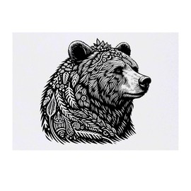 'Skandi Bear' Temporary Tattoo - Water Resistant, Skin-Safe, Non-Toxic Transfer (TO00070413)