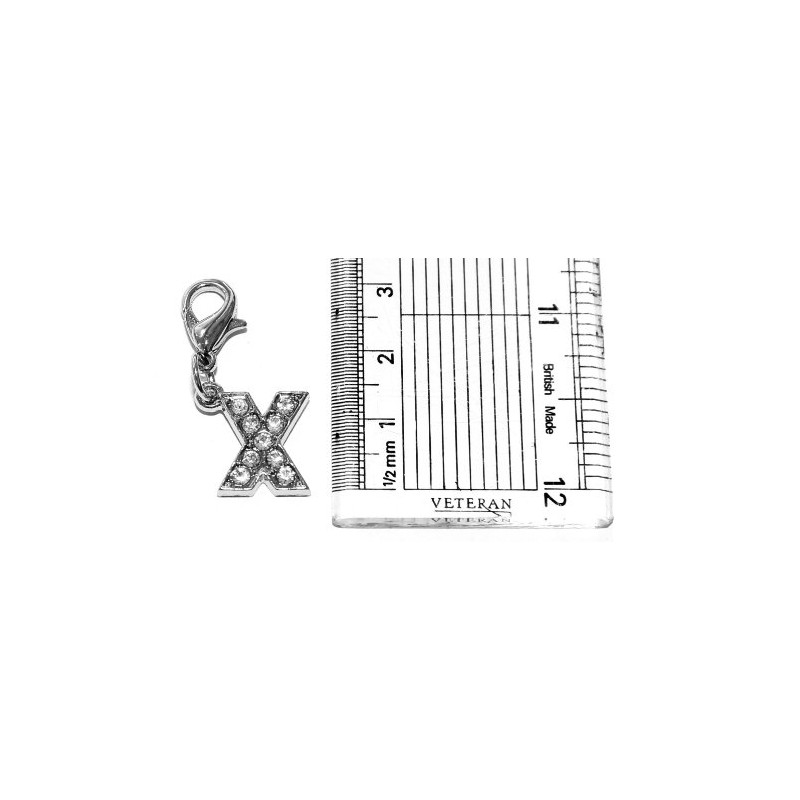 SKS Diamante Bling Clip On Alphabet Letter Charm (E)