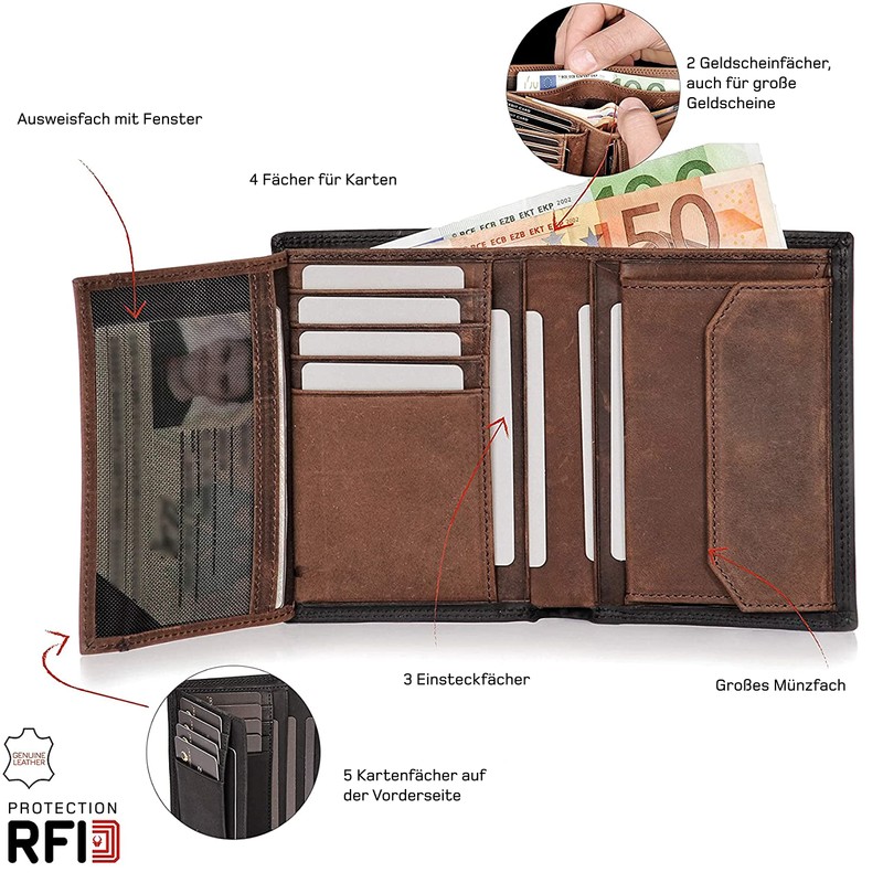 Donbolso Vienna I Large Leather Wallet for Men with RFID