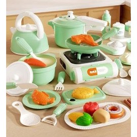 Playing House Kitchen Toys, 45Pcs Play Kitchen Accessories, Play Food Sets for Kids Kitchen, Toddler Pretend Play, Kids pots and Pans playset, for Toddlers Boys and Girls