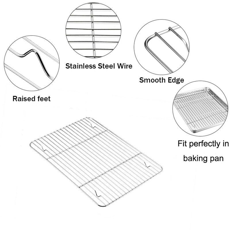 TeamFar Baking Tray and Rack Set, Stainless Steel Baking Pan