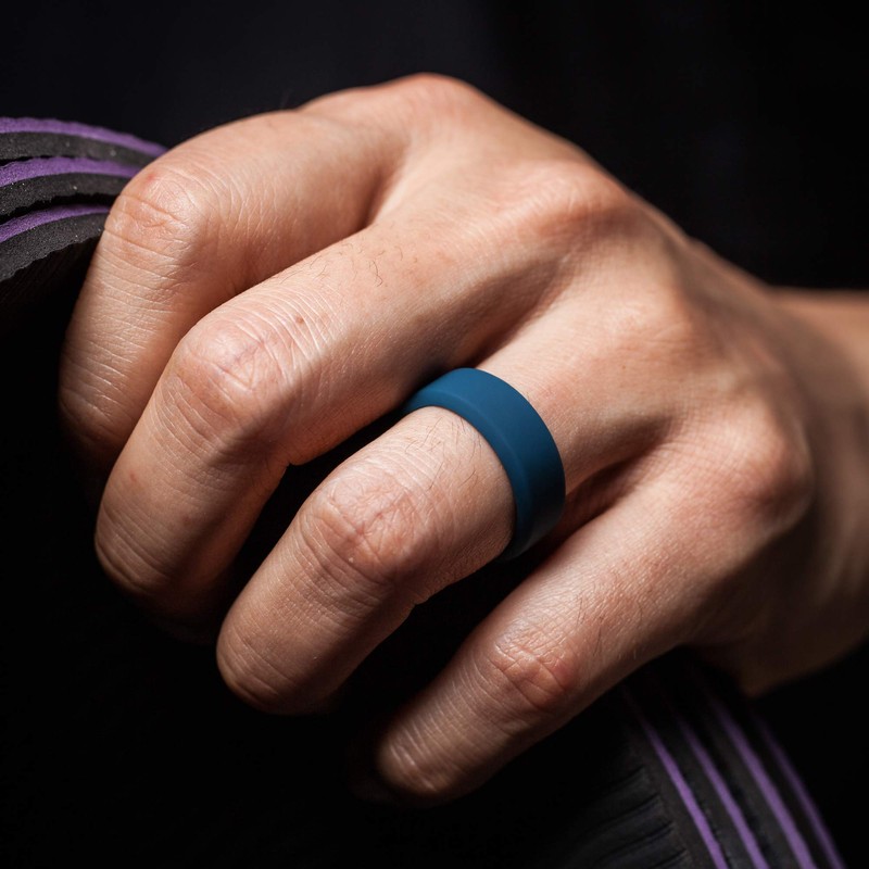 ThunderFit Anillo de boda de silicona transpirable para hombre, 7