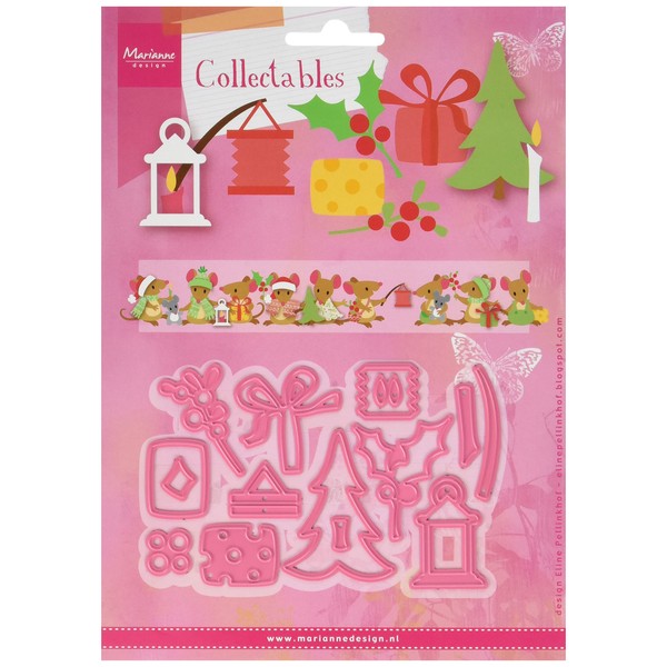 Marianne Design Collectables Eline's Christmas Decoration Die, Metal, Pink, 21.1 x 15.5 x 0.2 cm