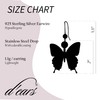 Swallowtail Butterfly Earrings by d'ears Non-Tarnish Sterling Silver French Hook