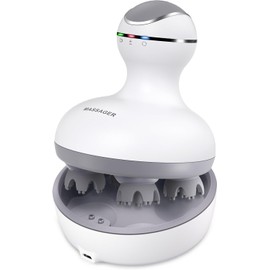 Masajeador de cabeza de cuero cabelludo eléctrico, portátil, impermeable, masajeador de cabeza con 4 cabezas, 84 nodos, regalo ideal para el crecimiento del cabello, limpieza profunda y masaje de liberación de estrés