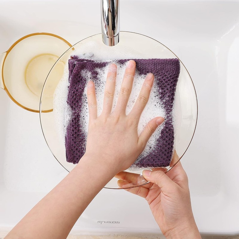 LEIAOLY 100% Cotton Waffle Weave Kitchen Dish Cloths, Ultra Soft