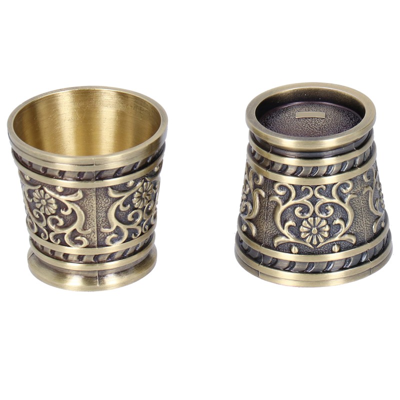 2pcs Embossed Pattern Retro Wine Cup Household Drinking Wine Glass