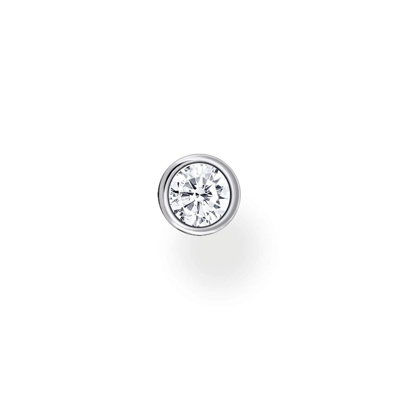 Thomas Sabo Single Stud Earrings White Stone 925 Sterling Silver