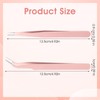 Guduling 2 Pcs Sticker Tweezers,Pink Tweezers,Stainless Steel Eyelash Tweezer for