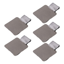 5pcs Pen Loop Holder, Self-adhesive Leather Pen Holder with Elastic Loop for Notebooks, Journals,Calendars and Planners (Grey)