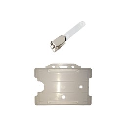 50 x Green Identity ID Card Pass Badge Holder and Crocodile Safety Clip