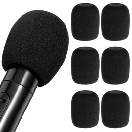 Larrel Pack of 6 Pop Protection Microphones, Universal Thickened Washable Wind Protection Elastic Microphone Foam for Handheld Microphones Replacement Wind Protection Pop Filter Microphones for KTV