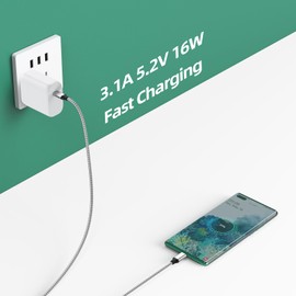 DteeDck USB C to Micro USB Cable 1ft 2 Pack, Micro USB to USB Type C Adapter Cable Braided Male to Male Adapter USB-C USBC to Micro USB Cord 30.5CM for Charging & Data Transmission