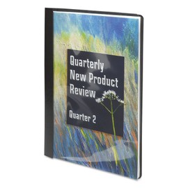 Smead 87453 Poly Report Cover Tang Clip Letter 1/2-Inch Capacity Clear/Black 25/Box