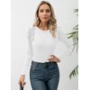 Missufe Women's Elegant Crew Neck Ruffle Long Sleeve Body Top