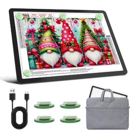 Rechargeable A3 Diamond Art Light Board with Carry Bag, 5600 Lux Tracing Light Box with Side Physical Buttons, 3 Colors & 6 Levels of Brightness, LED Light Pad for Diamond Painting, Weeding Vinyl