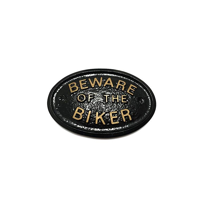 Artisan Beware Of The Biker Wall/Gate Sign In Black With